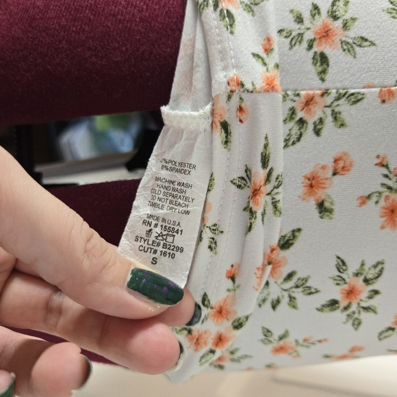 Windsor White & Orange Small Floral Strappy Bodysuit - Picture 7 of 10